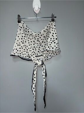 Source Unknown Black and White Polka Dot Scarf Wrap